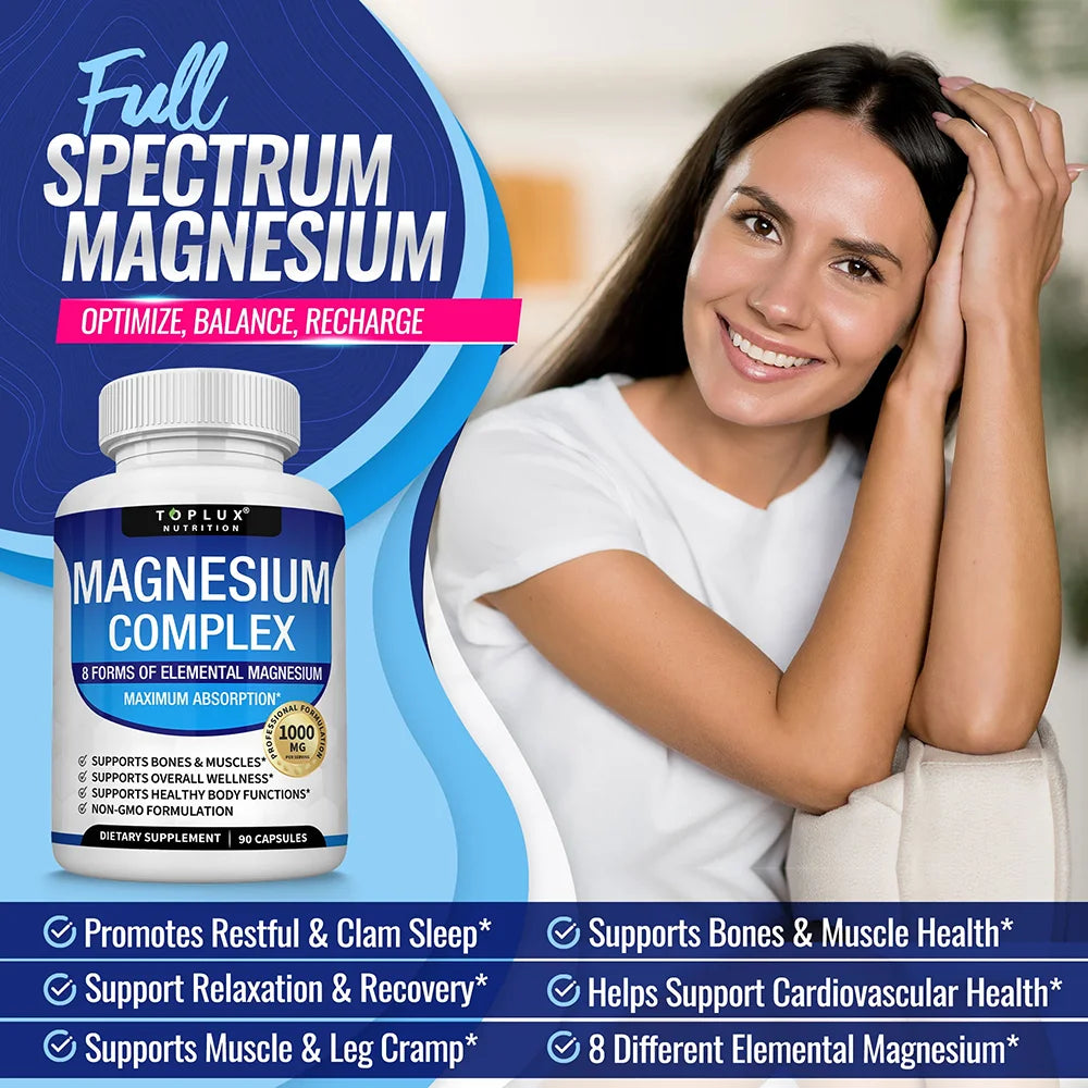Magnesium Complex Supplement 1000 mg – Bone & Muscle Support
